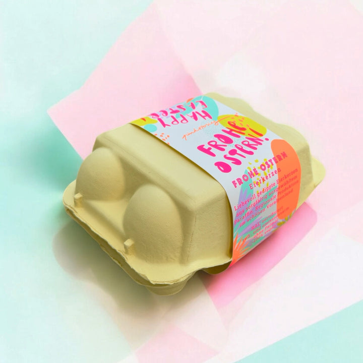 6 Dip Dye Eierkerzen im Eierkarton - Bunte Farben