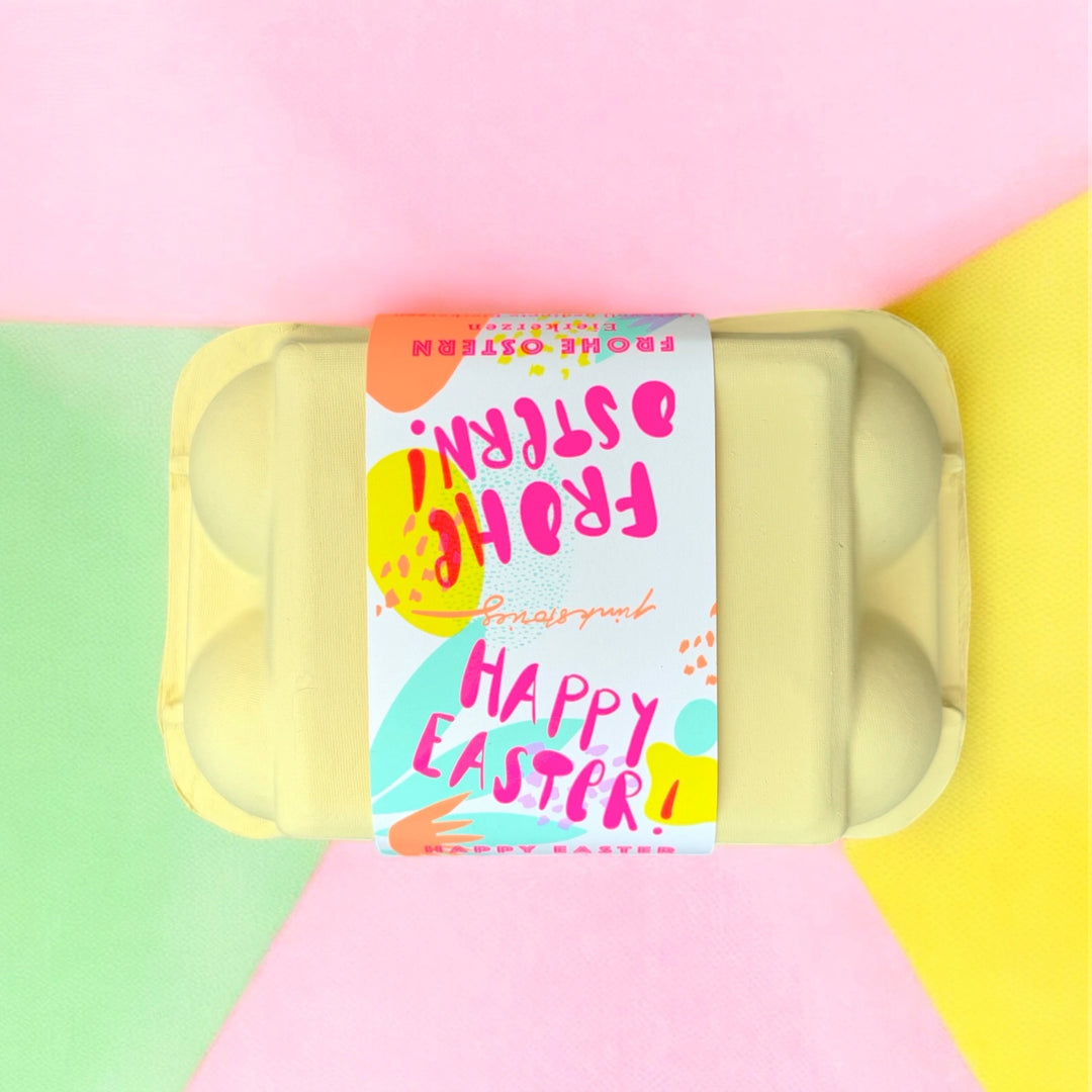 6 Dip Dye Eierkerzen im Eierkarton - Bunte Farben