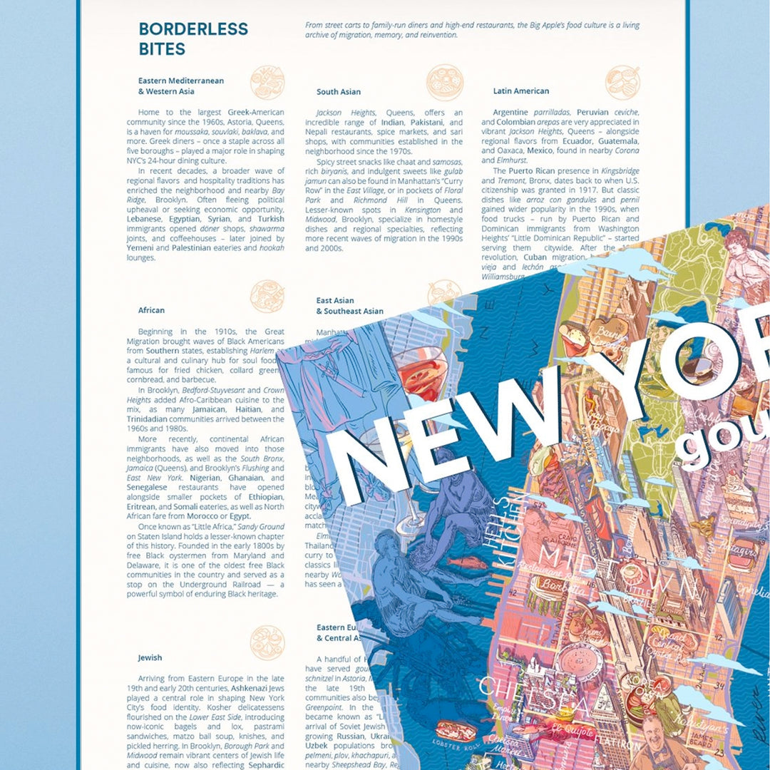 Infotext über die multikulturelle Food-Kultur New Yorks im Puzzle-Begleitheft.