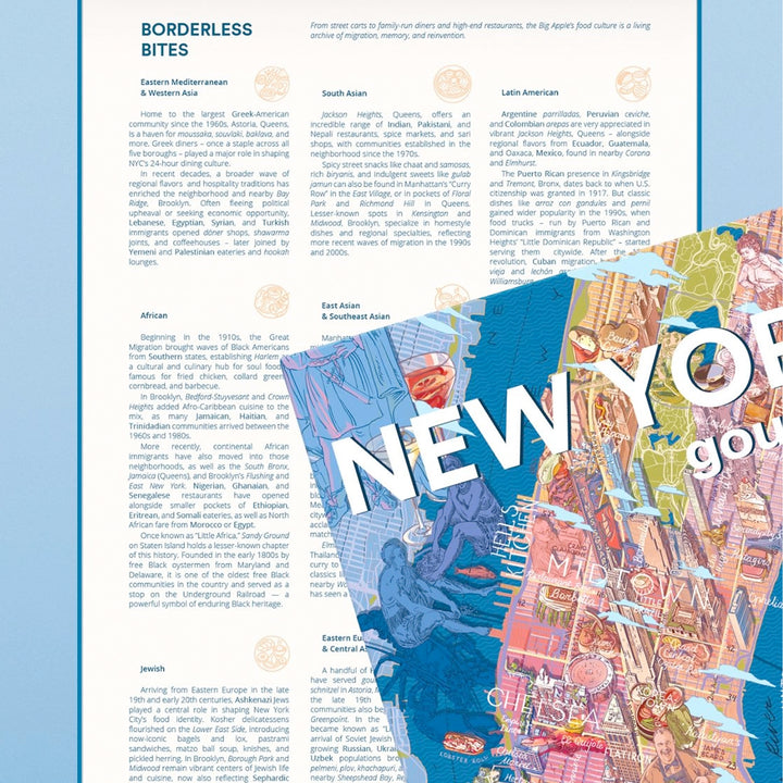 Infotext über die multikulturelle Food-Kultur New Yorks im Puzzle-Begleitheft.