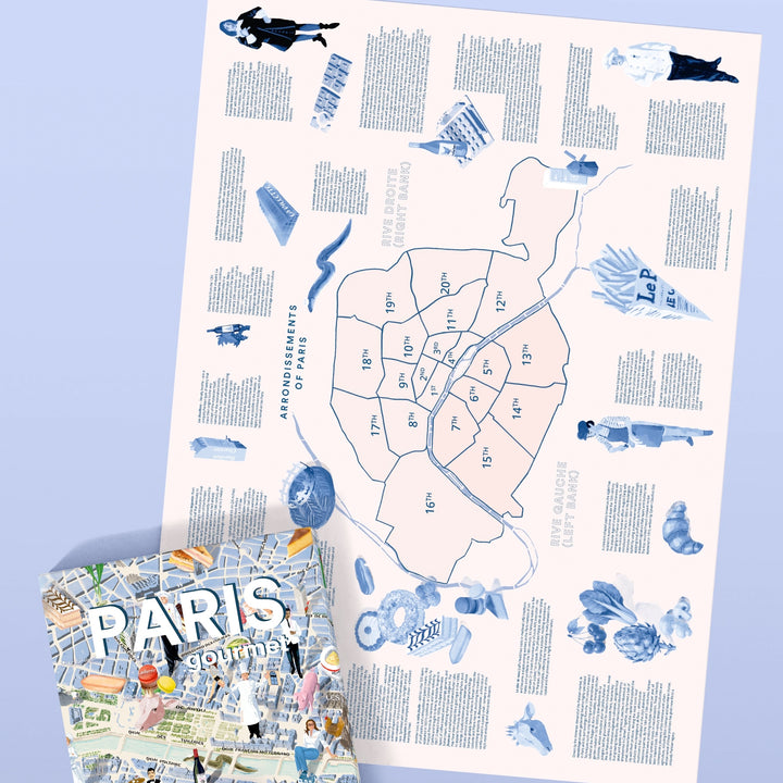 Puzzle-Detailansicht mit Eiffelturm, Wein und Macarons.