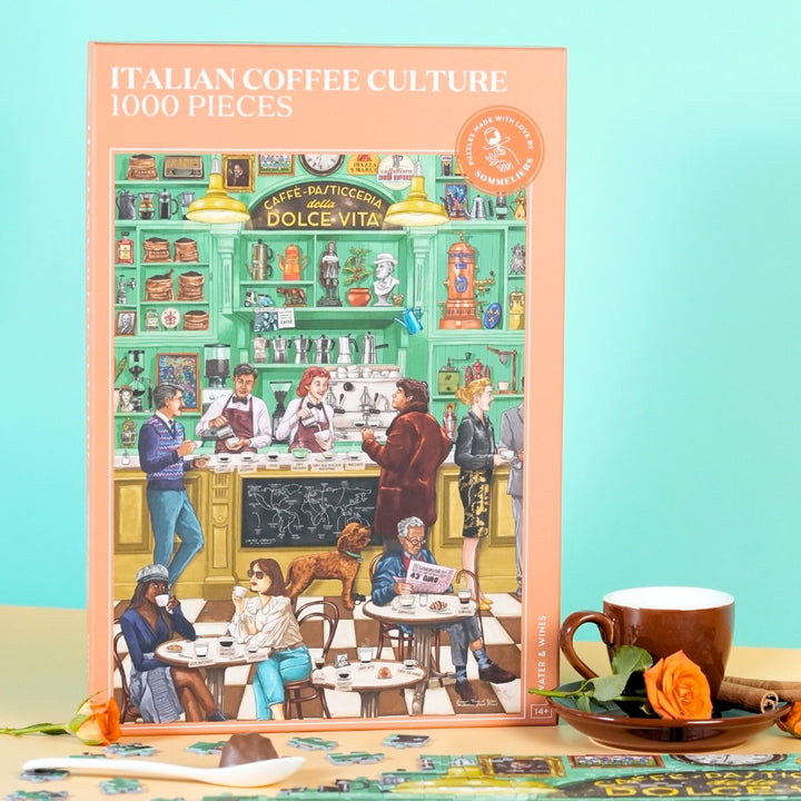Infografik-Illustration verschiedener italienischer Kaffeegetränke.