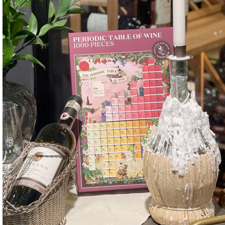 Nahaufnahme Puzzle-Motiv mit Fokus auf aromatische Weißweine.