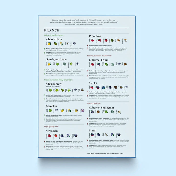 Nahaufnahme eines Puzzle-Ausschnitts, der die Regionen Rhône und Provence zeigt, mit Illustrationen des Mittelmeers und spezifischer Appellationen.