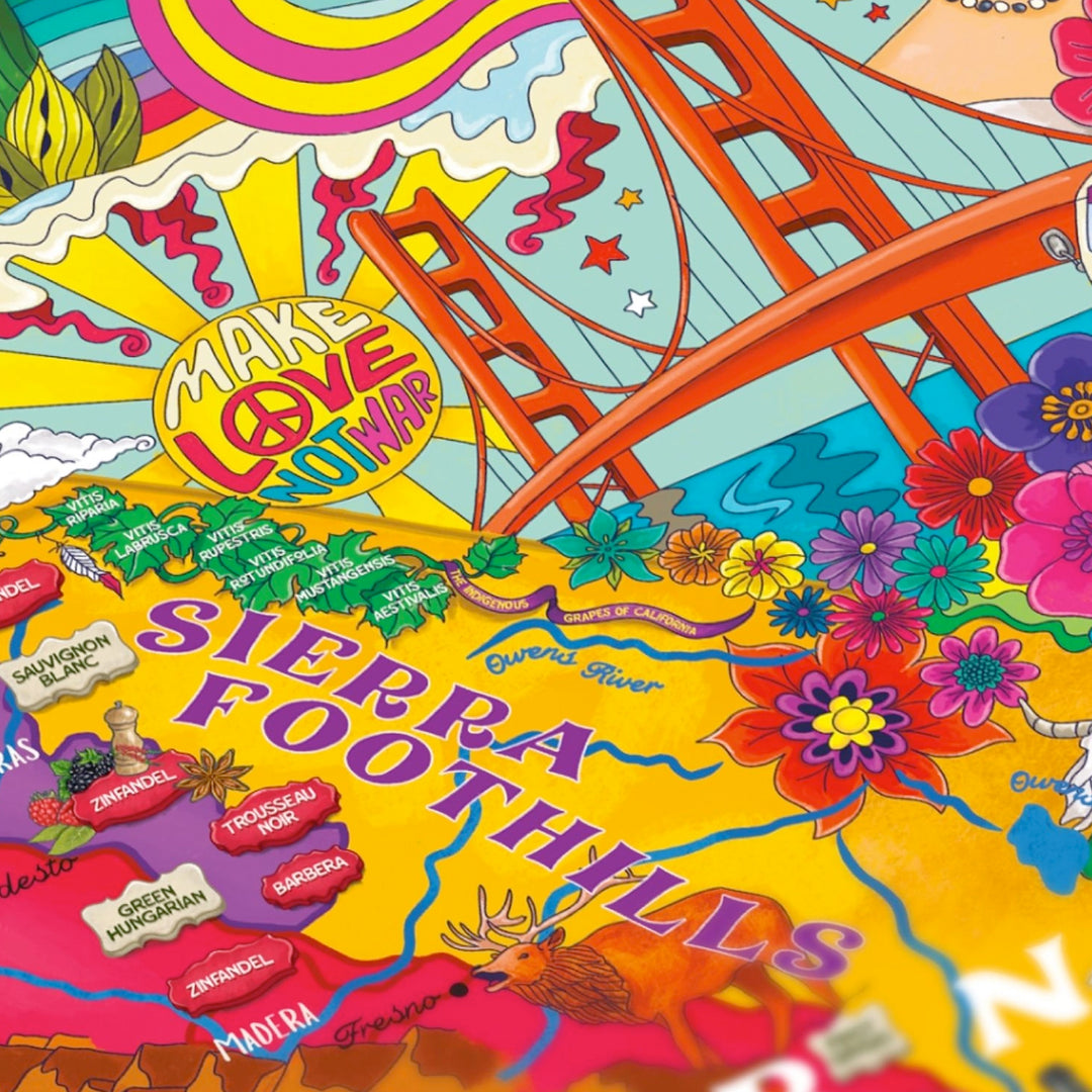 Puzzle-Detailansicht mit Fokus auf Napa Valley und Sonoma County.