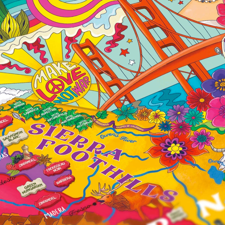 Puzzle-Detailansicht mit Fokus auf Napa Valley und Sonoma County.