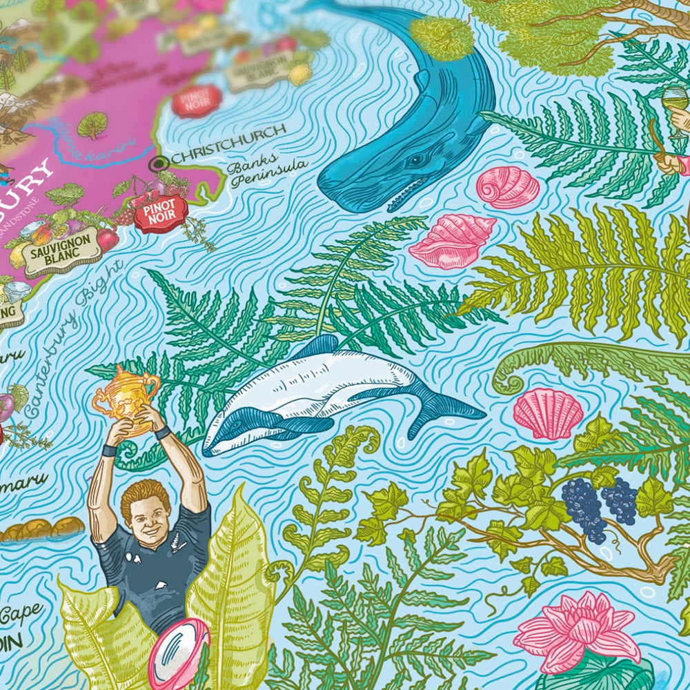 Puzzle-Detailansicht mit Fokus auf Marlborough und Nelson.