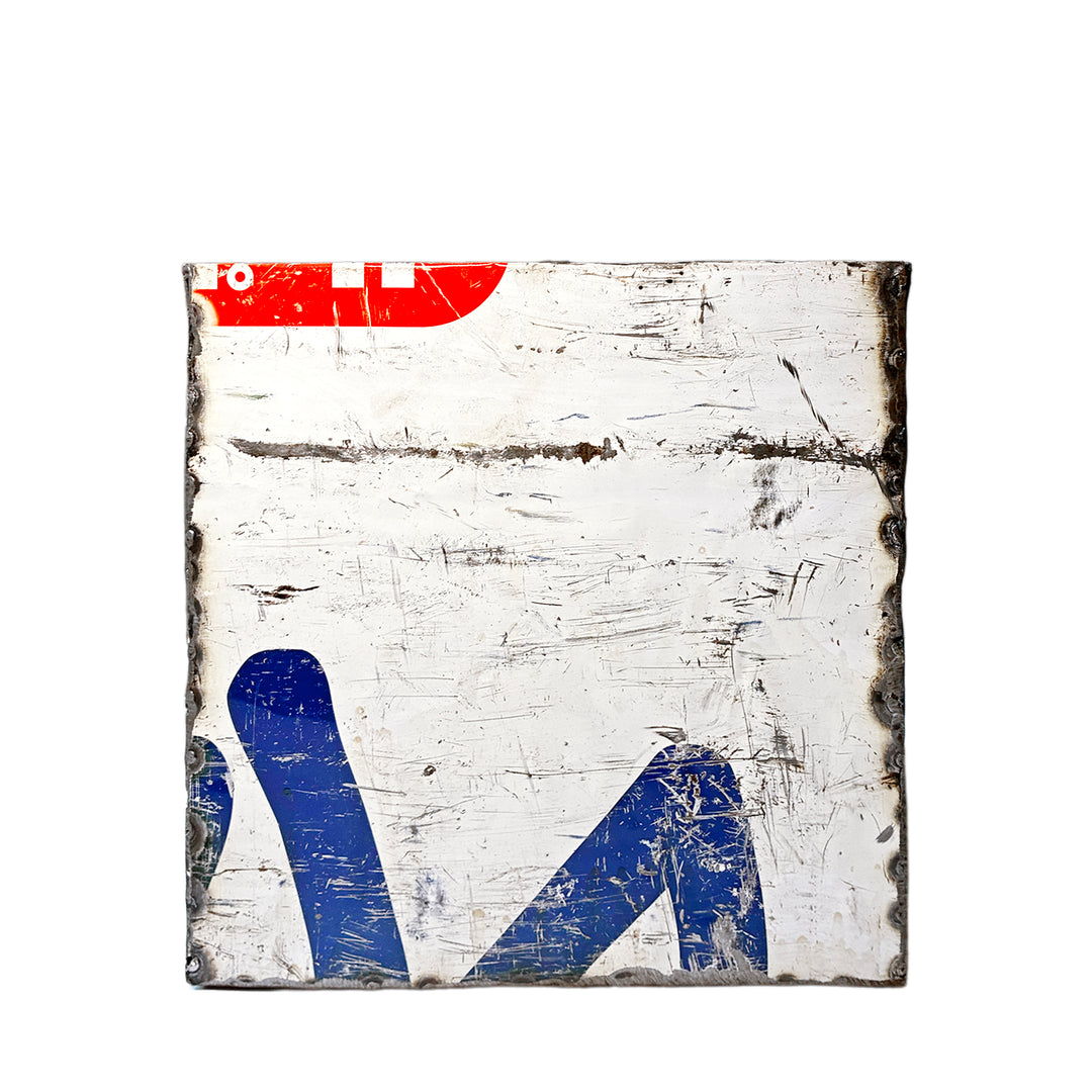 Quadratische Box aus wiederverwertetem Metall - Weiß mit Logos