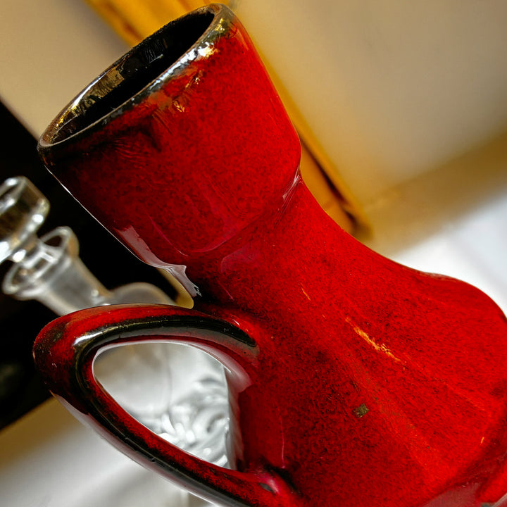Retrovase aus Glas mit Henkel
