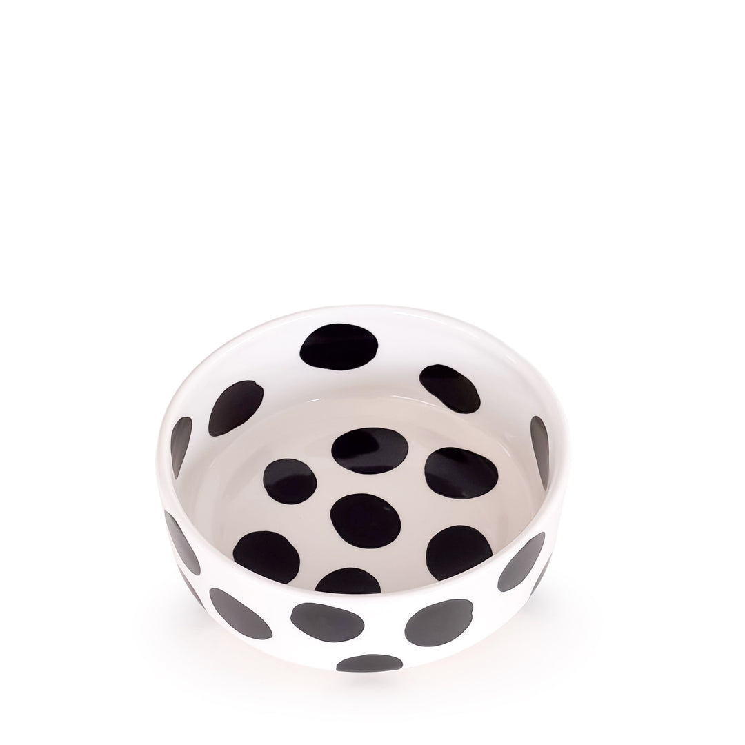 Stilvolle Design-Schüssel mit großen Punkten - Schwarz-Weiß