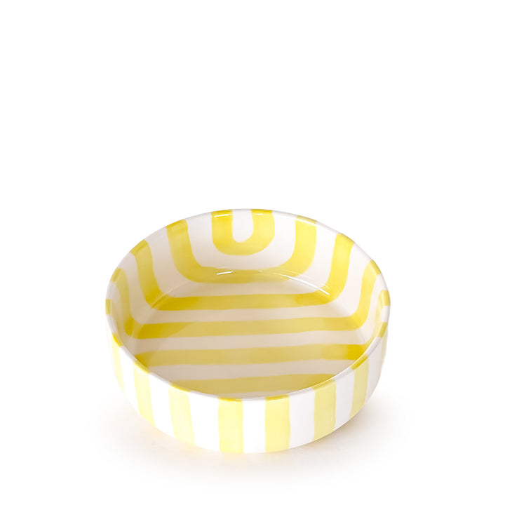 Stilvolle gestreifte Design-Schüssel - Rot-Weiß