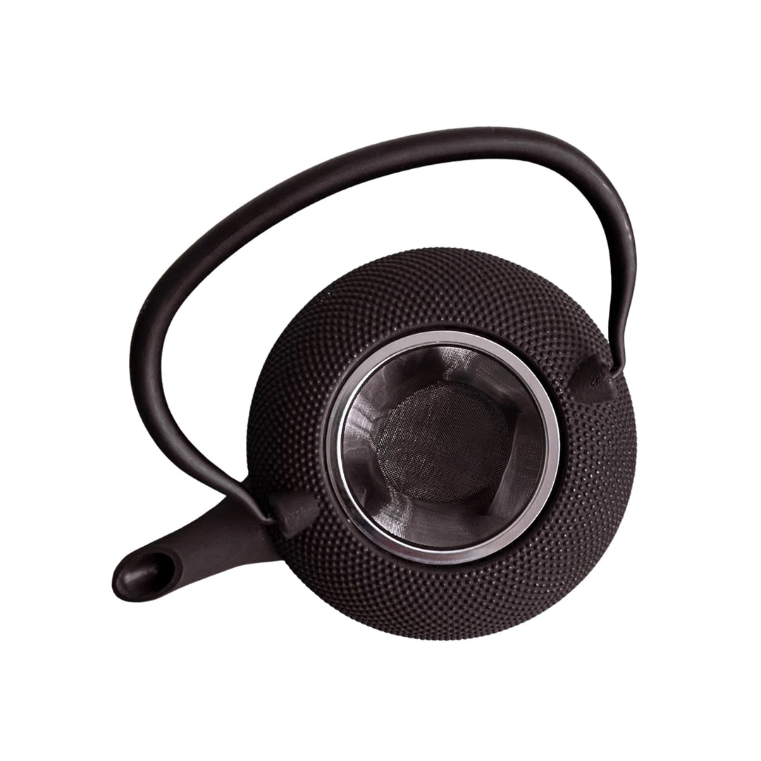 Gusseiserne Teekanne mit Edelstahl-Sieb – Schwarz, 1,8 Liter