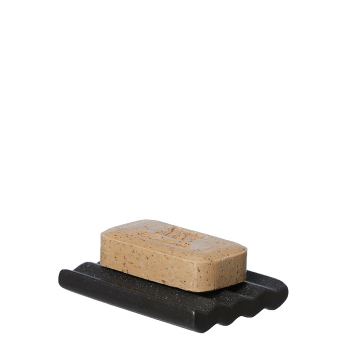 Gewellte, schwarze Seifenablage