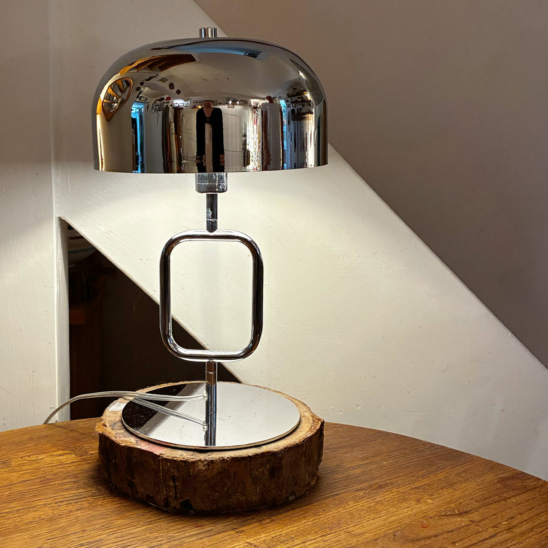 Chrom Lampe, Ø 21 x H 35 cm
