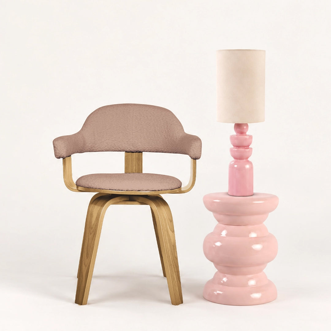 Lampe mit cremefarbenem Schirm - In 6 Farben erhältlich