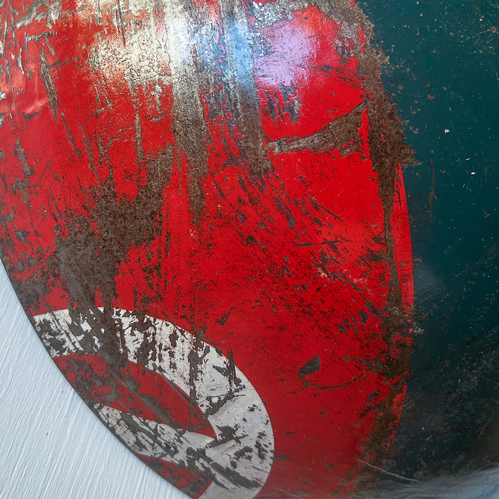 Hängelampe aus wiederverwertetem Metall -Rot/ Weiß/ Dunkelgrün