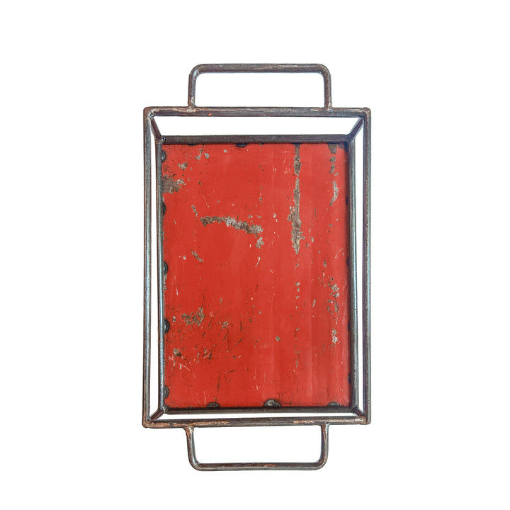 Kleines Tablett - Upcycled - Rot - 2605