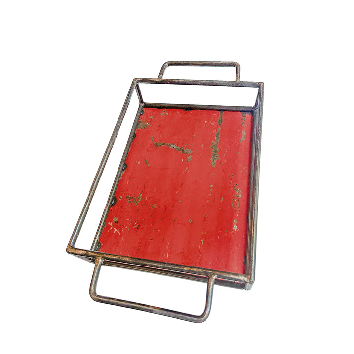 Kleines Tablett - Upcycled - Rot - 2605