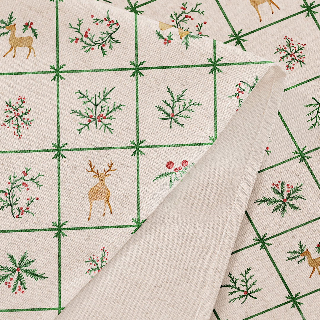 Festliche, fleckenabweisende Tischdecke mit winterlichen Weihnachtsmotiven