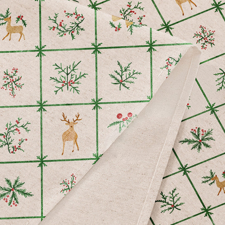 Festliche, fleckenabweisende Tischdecke mit winterlichen Weihnachtsmotiven