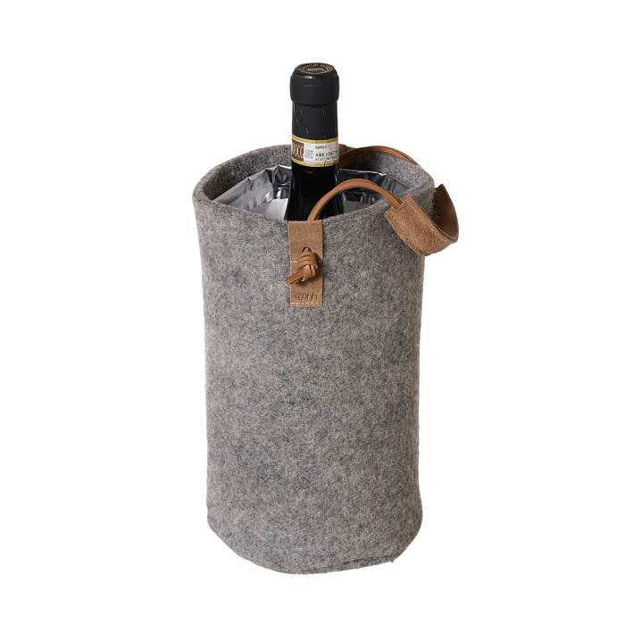 Weinkühler aus wiederverwerteter Wolle - Grau
