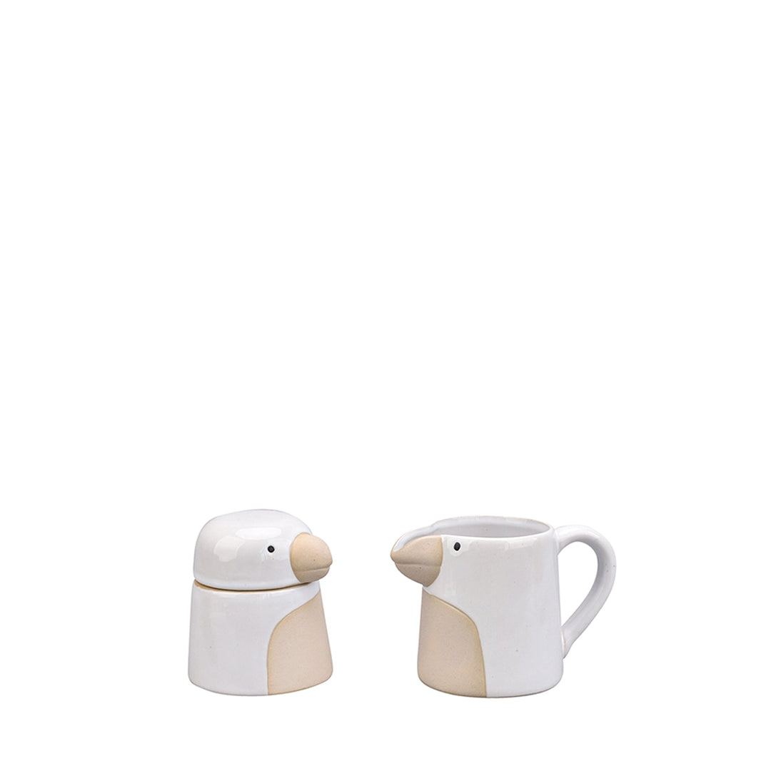 Milchkännchen & Zuckerdose im Vogel-Design